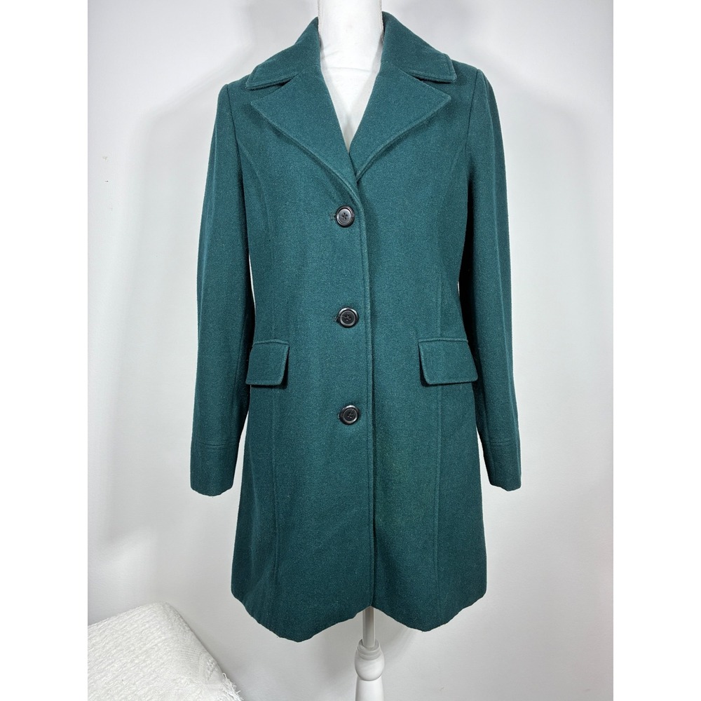 Merona Peacoat Jacket Womens Medium Teal Green Long Sleeve